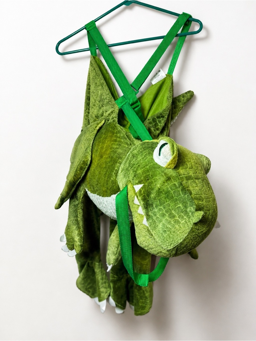 Plush Green Dinosaur Backpack Toddler 3T-4T Adjustable Soft Kids Costume